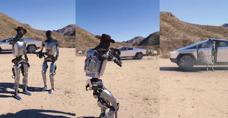 E real filmul în care roboții Tesla trag cu mitraliera într-o camionetă Cybertruck?