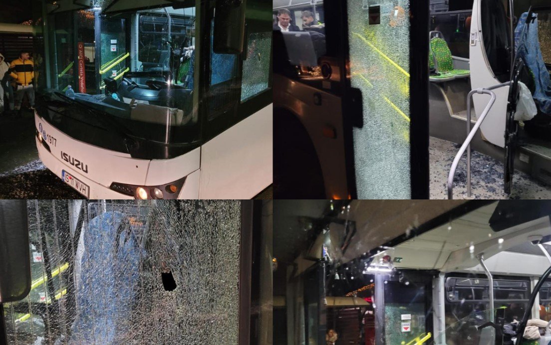  VIDEO – Incident ciudat într-un autobuz CTP: geamuri sparte, pumni şi invective