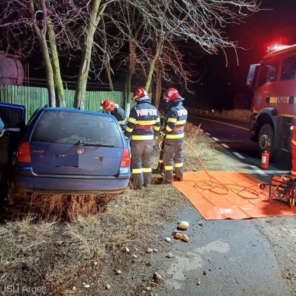  Argeş: O tânără de 19 ani a murit după ce autoturismul în care se afla a lovit un copac