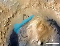  Roverul Curiosity a descoperit dovezi ale existentei, in urma cu cateva miliarde de ani, a unui lac cu apa dulce pe planeta Marte