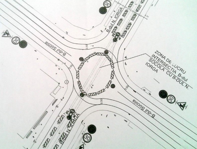  Sens giratoriu provizoriu în intersecţia Cotnari din cauza lucrărilor la linia de tramvai
