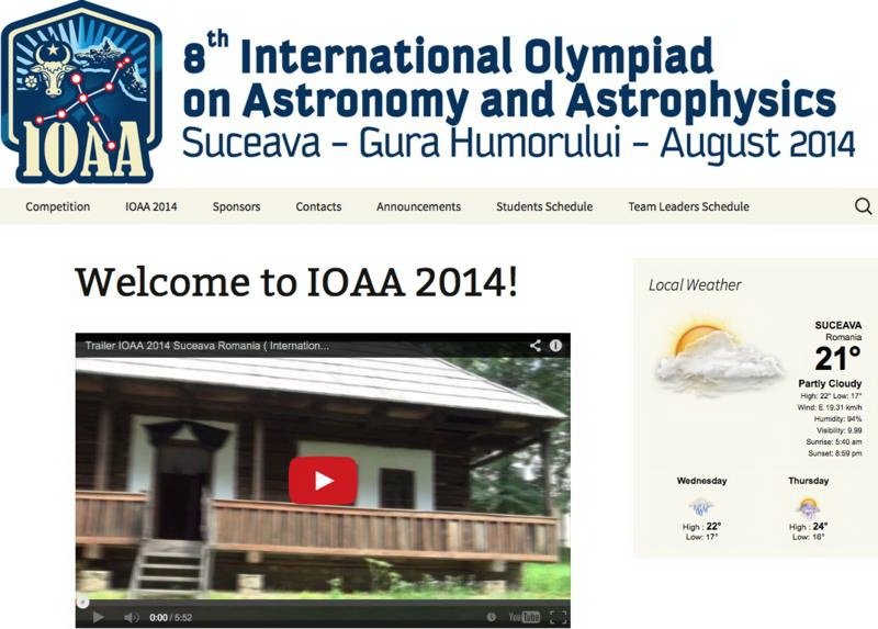  Olimpiada Internationala de Astronomie si Astrofizica 2014 se va desfasura in Romania