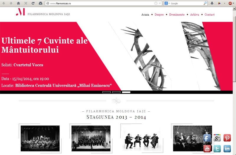  Filarmonica Moldova Iaşi are site nou. Se pot face rezervări online
