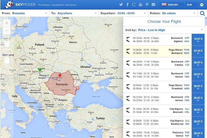  Site-ul care îţi arată cum găseşti oricând cele mai ieftine zboruri din România