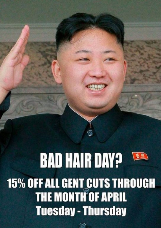  FOTO Tunsoarea lui Kim Jong-Un, luată în derâdere de o frizerie din Londra