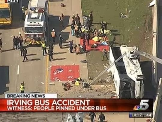  Cel puţin doi morţi şi zeci de răniţi după ce un autocar s-a răsturnat în statul Texas