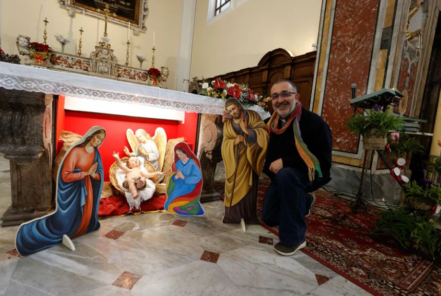  FOTO Scandal religios în Italia. Într-o biserică, micul Isus are două mame