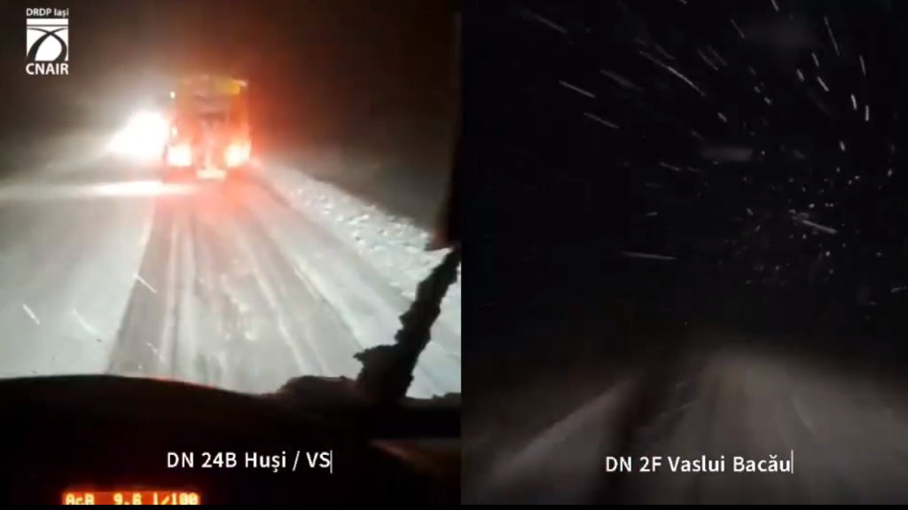  VIDEO A nins în toată Moldova. Șoselele au fost acoperite cu zăpadă frământată. Accident la Războieni