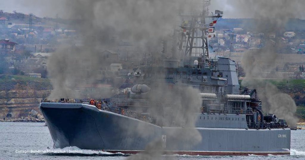  VIDEO Rusia a mai pierdut una dintre cele mai mari nave ale sale în urma unui atac al ucrainenilor