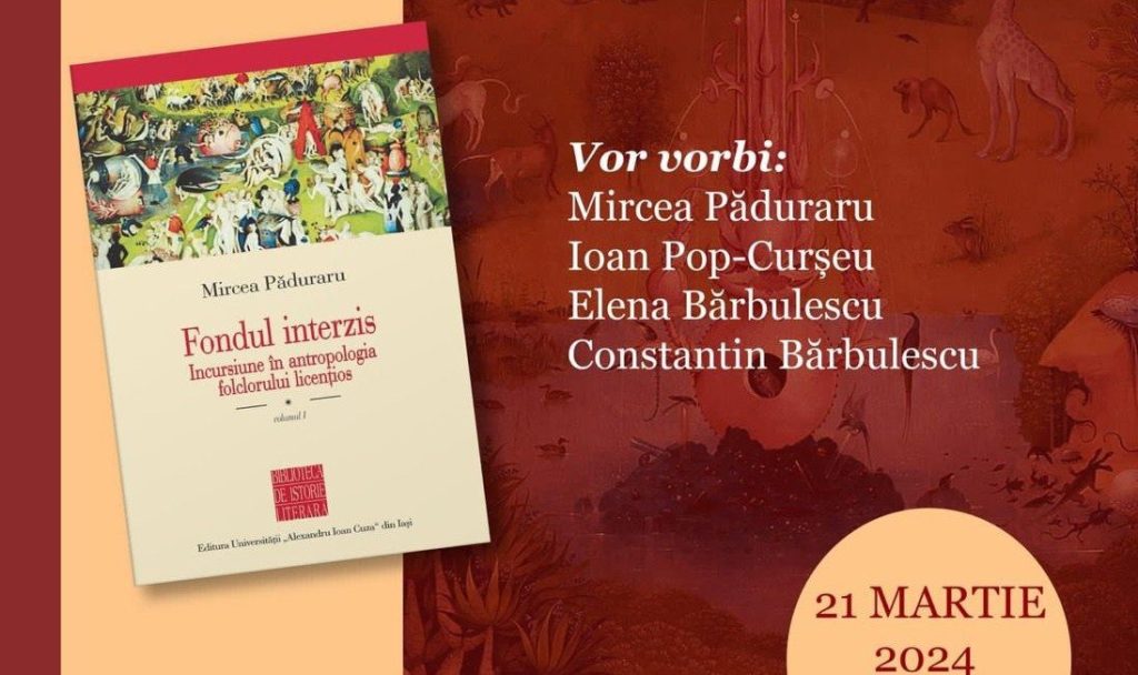  Profesorul ieșean Mircea Păduraru lansează o carte despre folclorul obscen la Universitatea din Cluj-Napoca