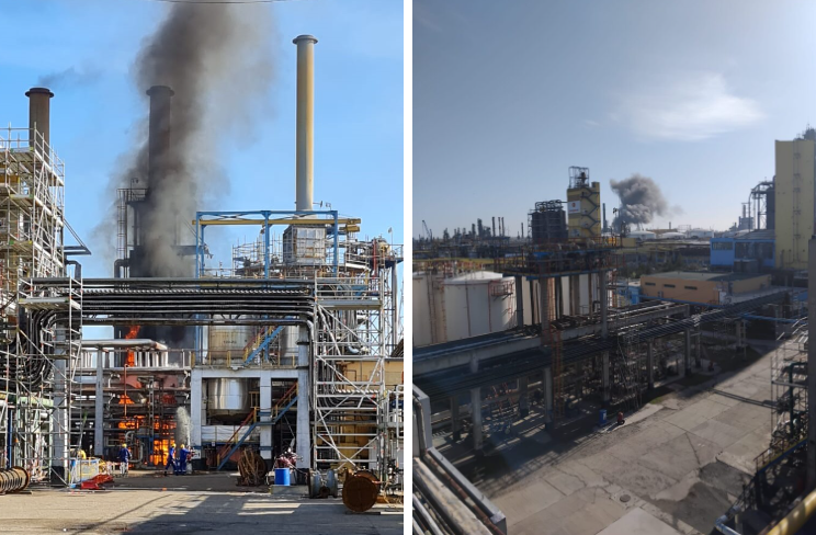  VIDEO Explozie urmată de degajări mari de fum la rafinăria Petromidia Năvodari: A fost activat planul roșu de intervenție