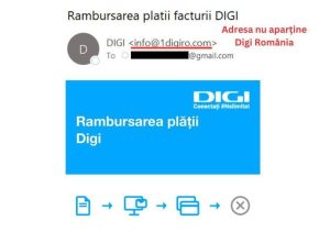 Directoratul de Securitate Cibernetică: Alertă! Campanie de phishing în care se foloseşte identitatea DIGI Romania
