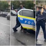 VIDEO Situație jenantă la Cluj: o polițistă a pulverizat spray lacrimogen în colegul ei în timp ce acesta imobiliza un infractor
