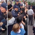 Oamenii lui Ilan Şor, majoritatea veniţi din Găgăuzia, au protestat faţă de venirea lui Antony Blinken la Chişinău