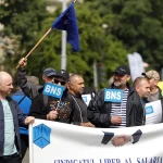 Lideri ai sindicaliştilor din BNS, care protestează faţă de fiscalitatea pe muncă, primiţi la discuţii cu oficiali din Ministerul Finanţelor