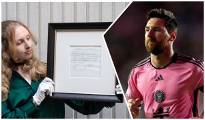 Şerveţelul cu promisiunea de contract a lui Messi s-a vândut la licitaţie cu 762.400 de lire sterline