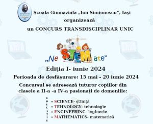 Concurs unic în județ, destinat elevilor de ciclu primar, la Școala „Simionescu” din Mircea cel Bătrân