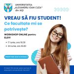 Workshop online gratuit pentru elevi: „Vreau să fiu student! Ce facultate mi se potrivește?”